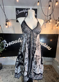 Black & White Marble Batik Vacation  Dress C1