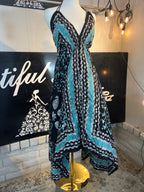 Teal Festival Halter Dress C5