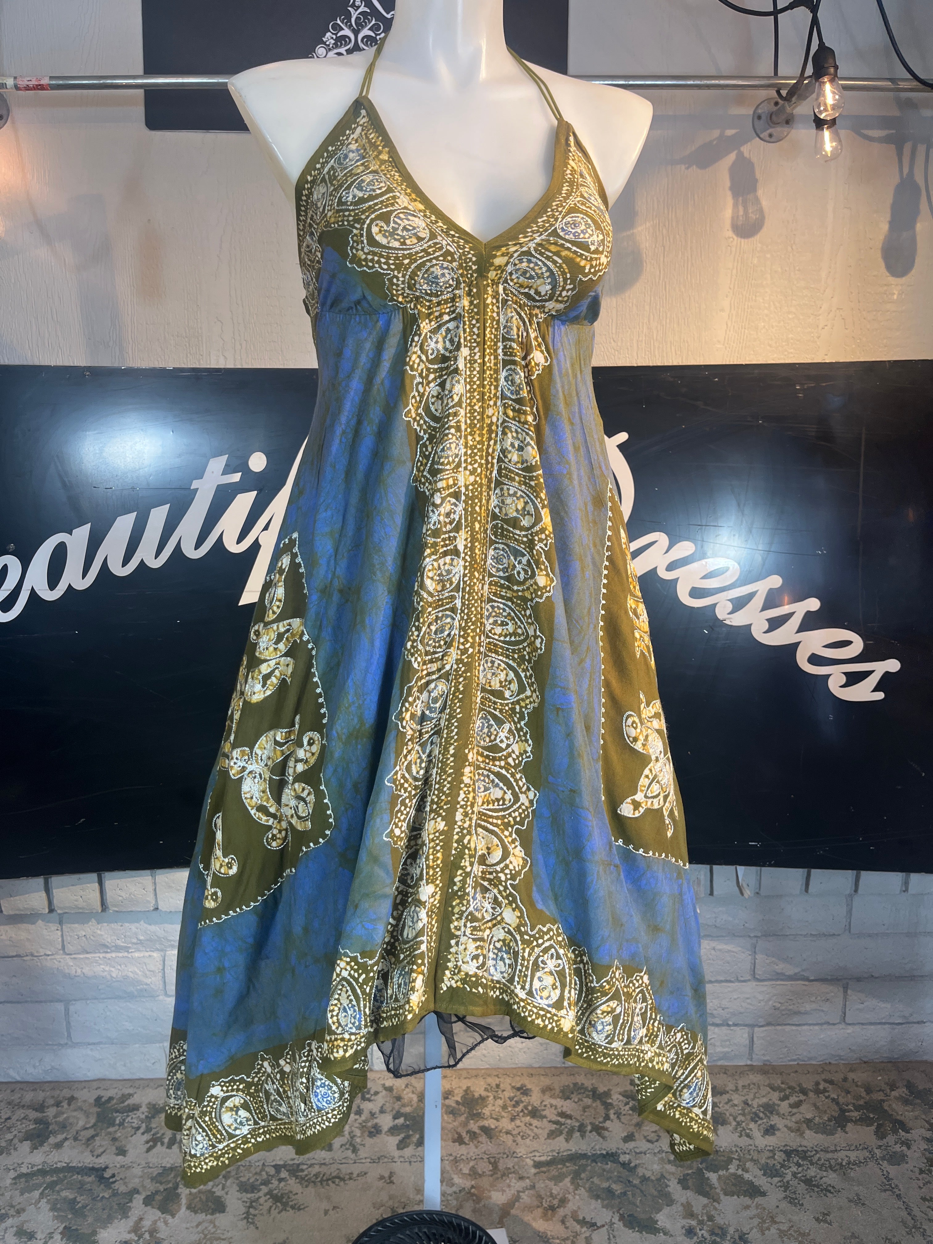 Sage Mable Batik Dress C6