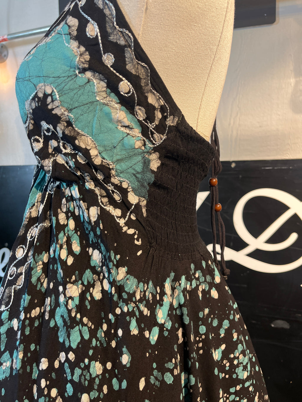 Teal Festival Halter Dress C5