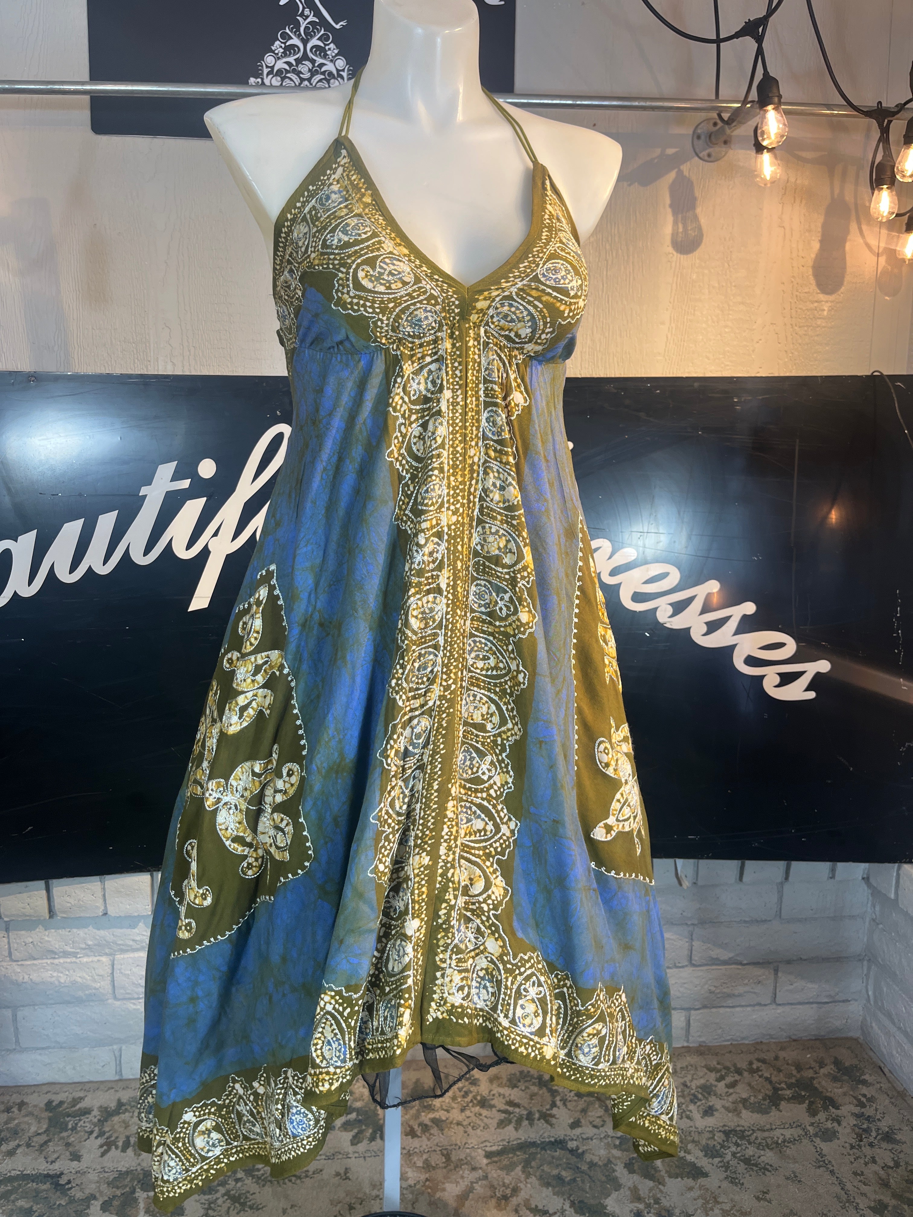 Sage Mable Batik Dress C6