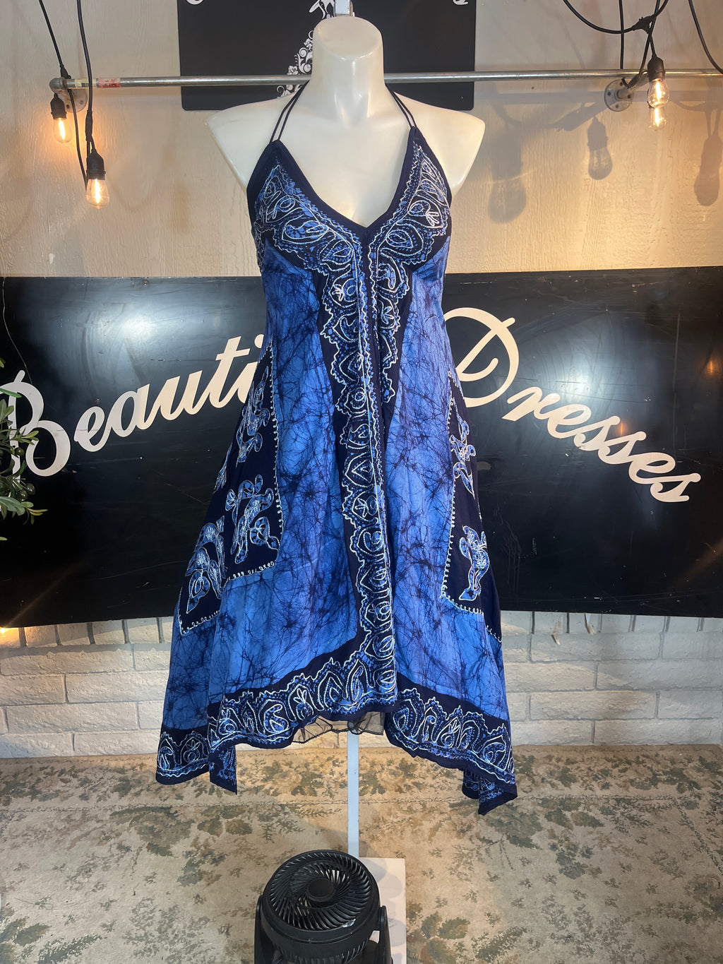 Blue Batik Vacation Marble Dress C4