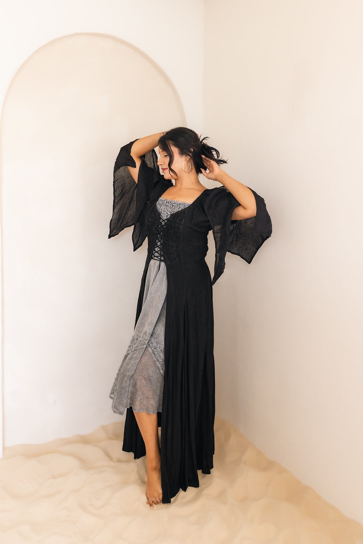 Black Renaissance Boho Jacket – Maxi Length – BeautifulDresses-AZ