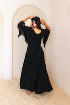Black Renaissance Jacket — Celtic-inspired corset maxi dress in breathable rayon