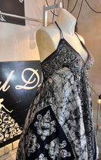 Black & White Marble Batik Vacation  Dress C1