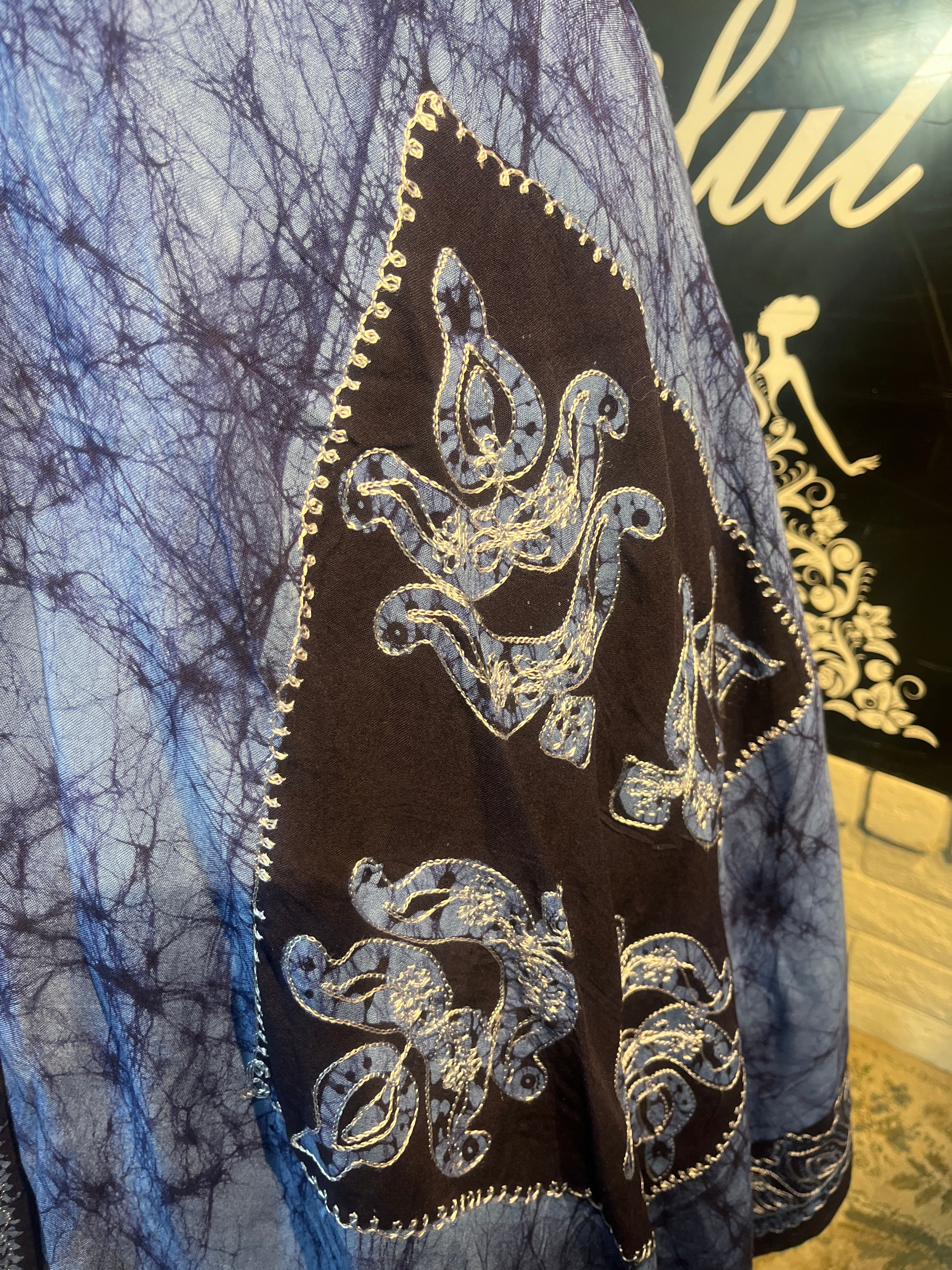 Blue Batik Vacation Marble Dress C4
