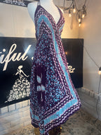 Burgundy Sage Festival Halter Dress C1