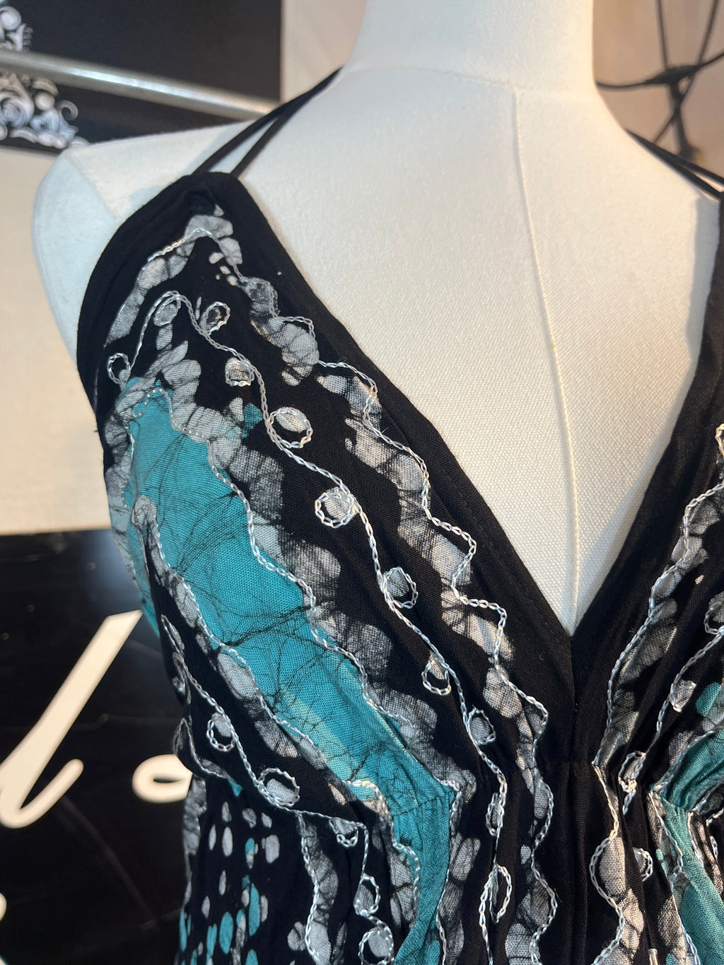 Teal Festival Halter Dress C5