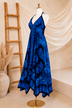 Turquoise Marbel Batik Vacation Dress C2