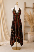 Red Batik Marble Halter Dress C3