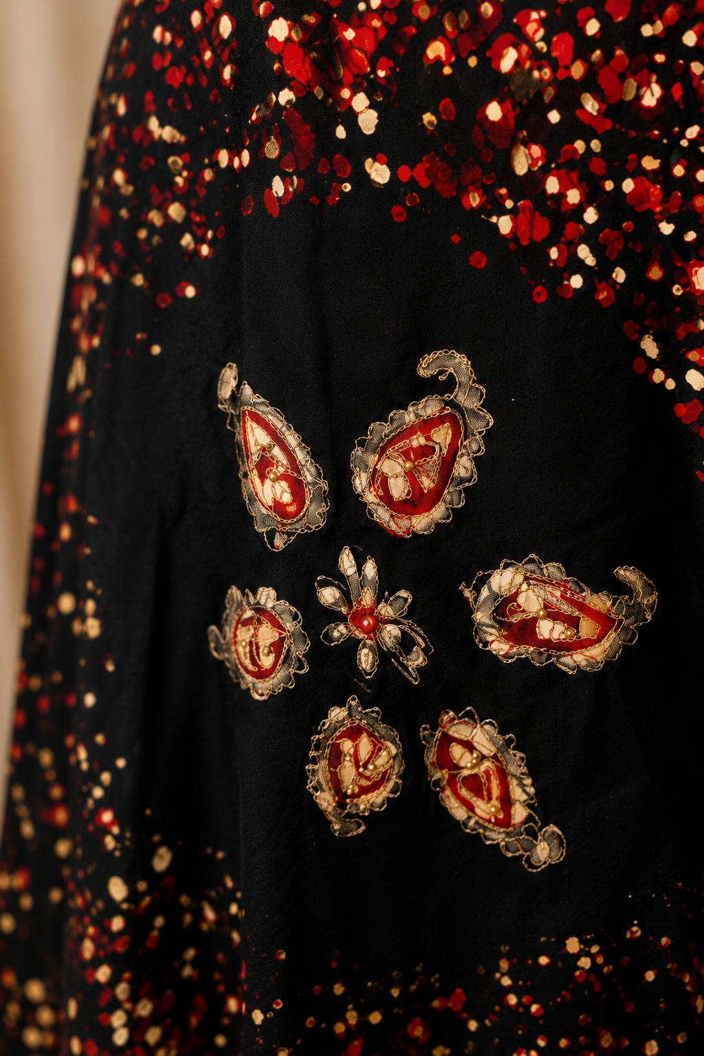 Red Batik Marble Halter Dress C3