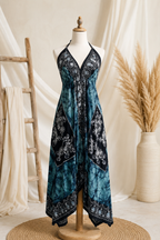 Aqua Marble Batik Vacation Dress C7