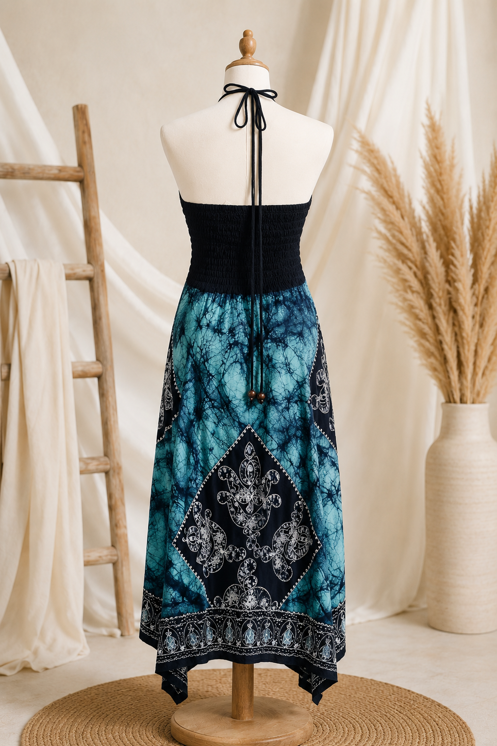 Aqua Marble Batik Vacation Dress C7