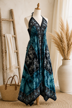 Aqua Marble Batik Vacation Dress C7