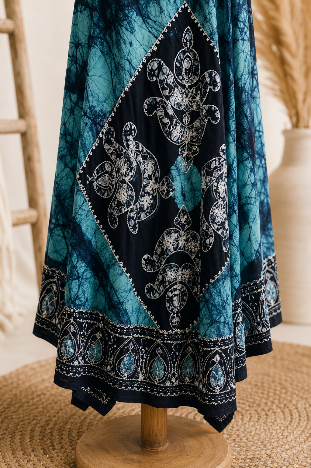 Aqua Marble Batik Vacation Dress C7