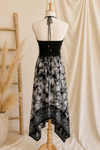 Black & White Marble Batik Vacation Dress C1
