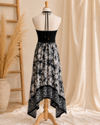 Black & White Marble Batik Vacation Dress C1