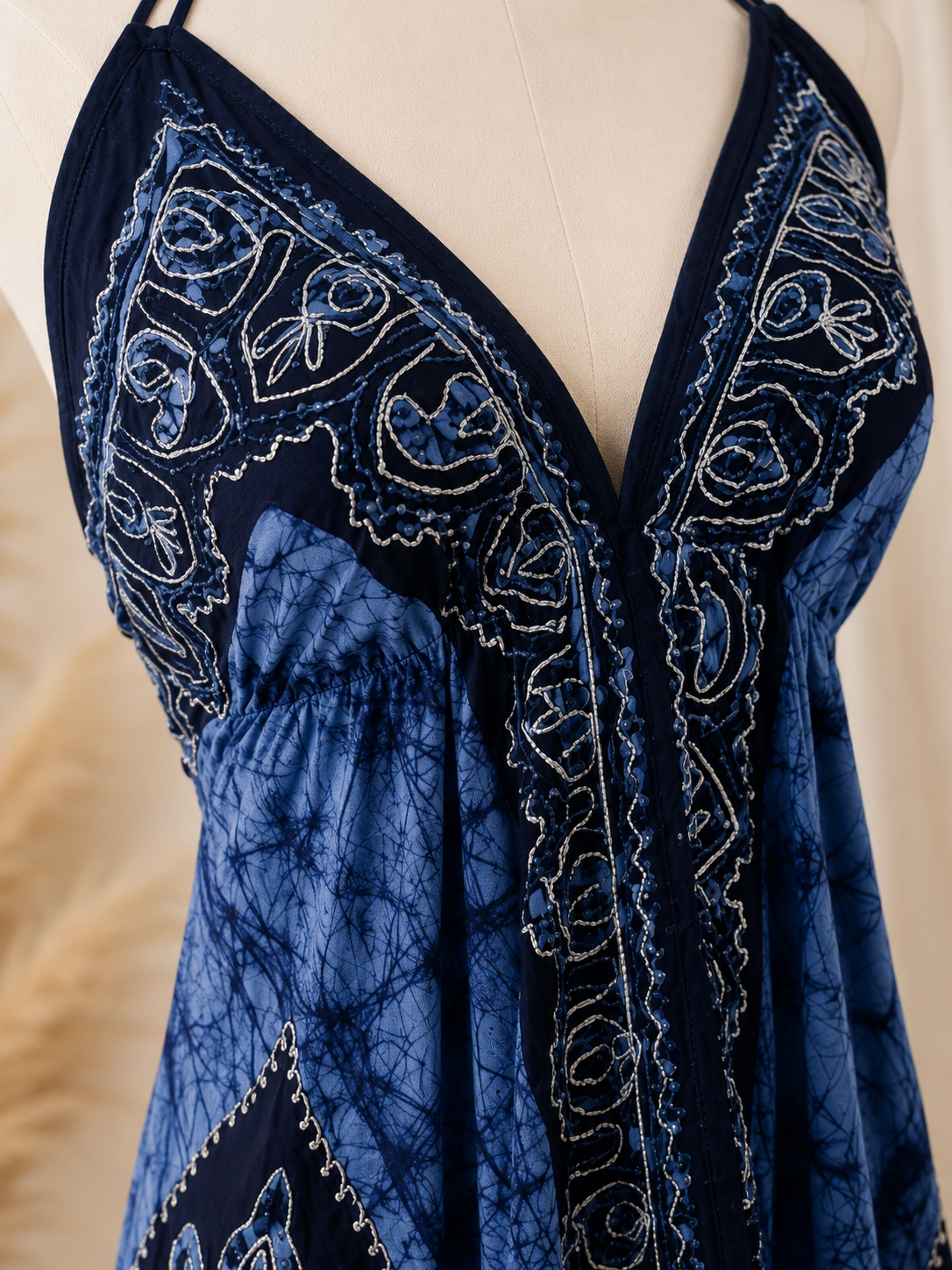 Blue Batik Vacation Marble Dress C4