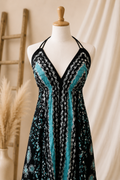 Teal Festival Halter Dress C5