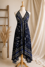 Blue Halter Festival Dress