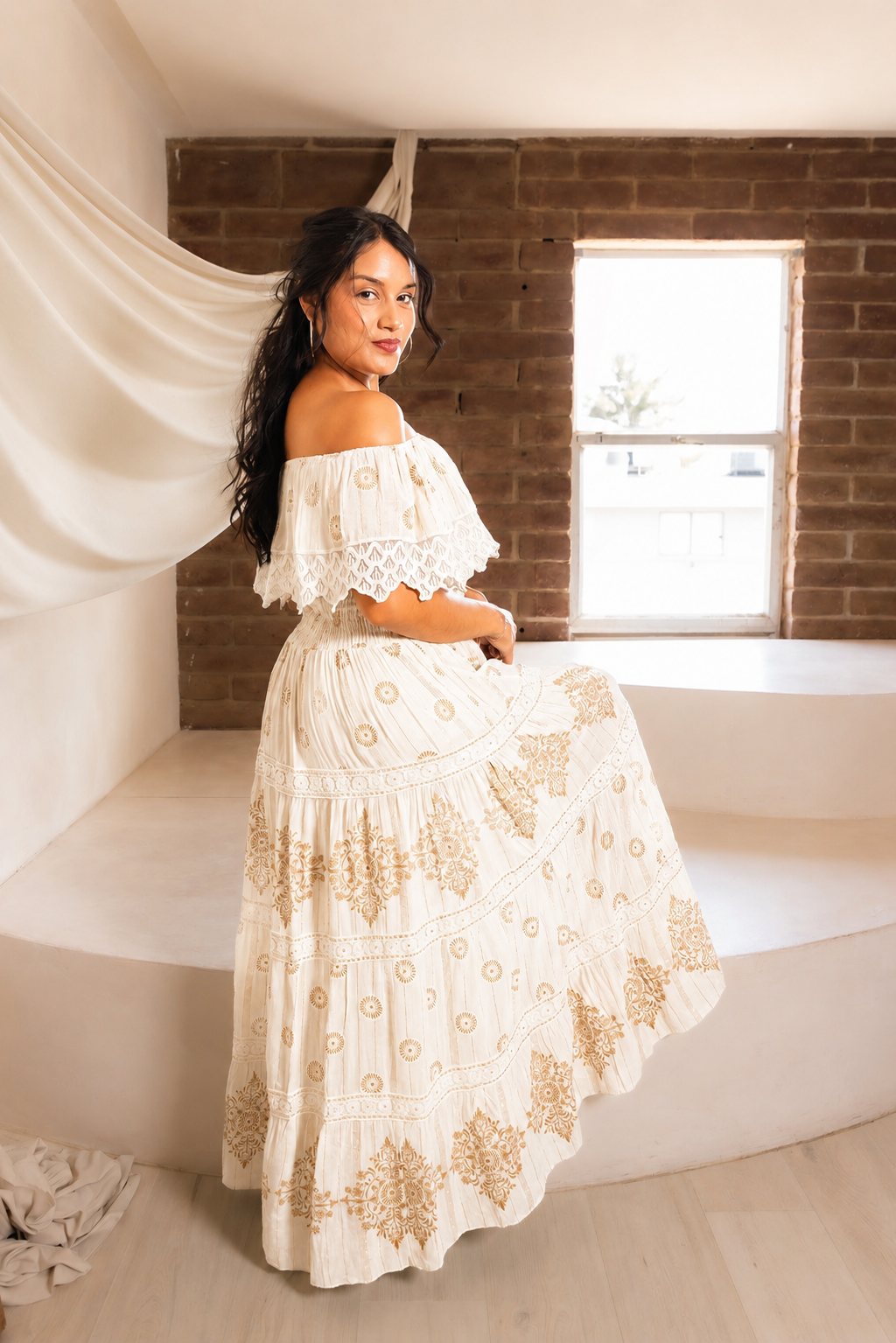 The Amara Off-Shoulder Maxi Dress