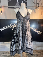 Black & White Marble Batik Vacation  Dress C1