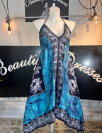 Turquoise Marvel Batik Vacation Dress C7