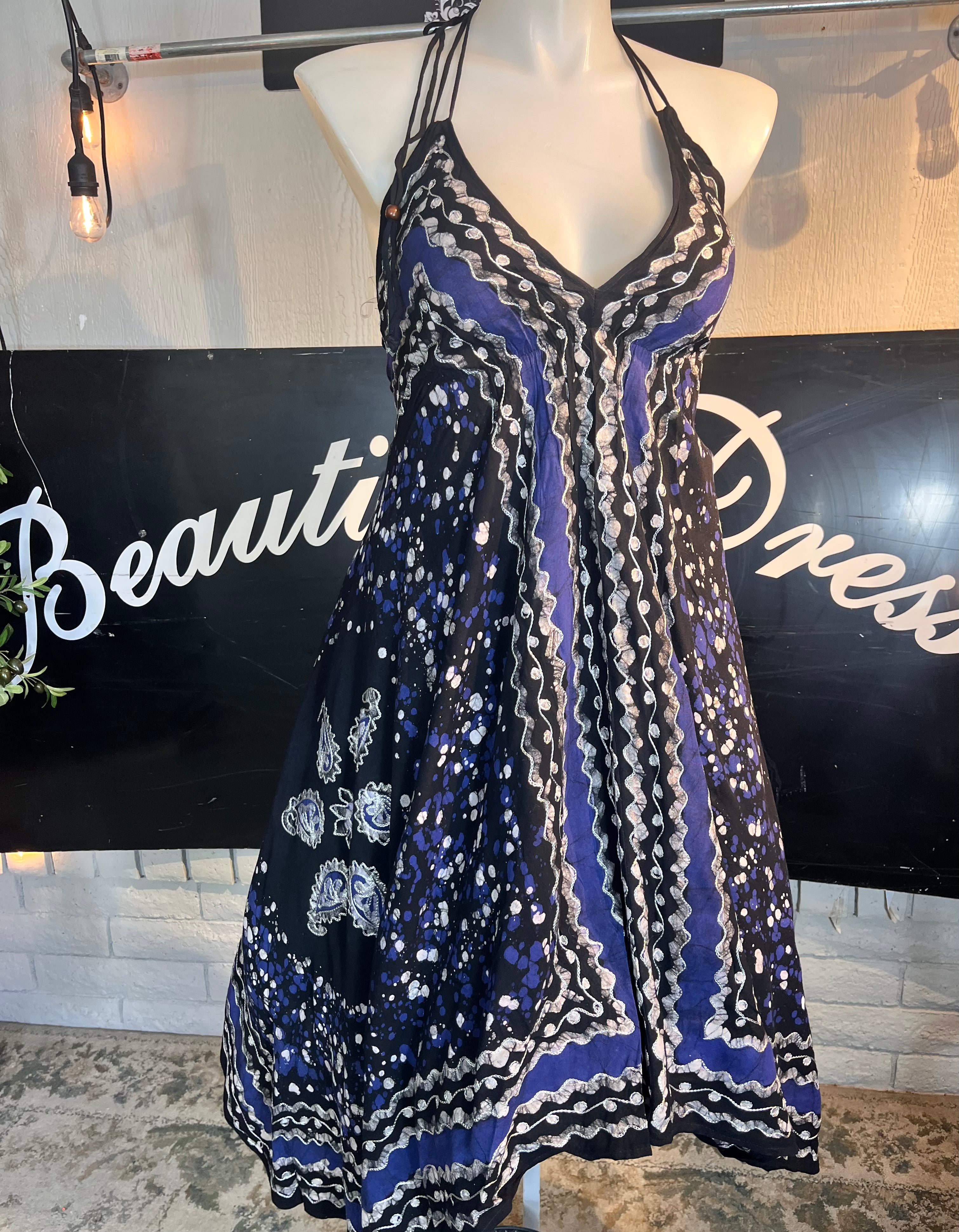 Blue Halter Festival Dress C2