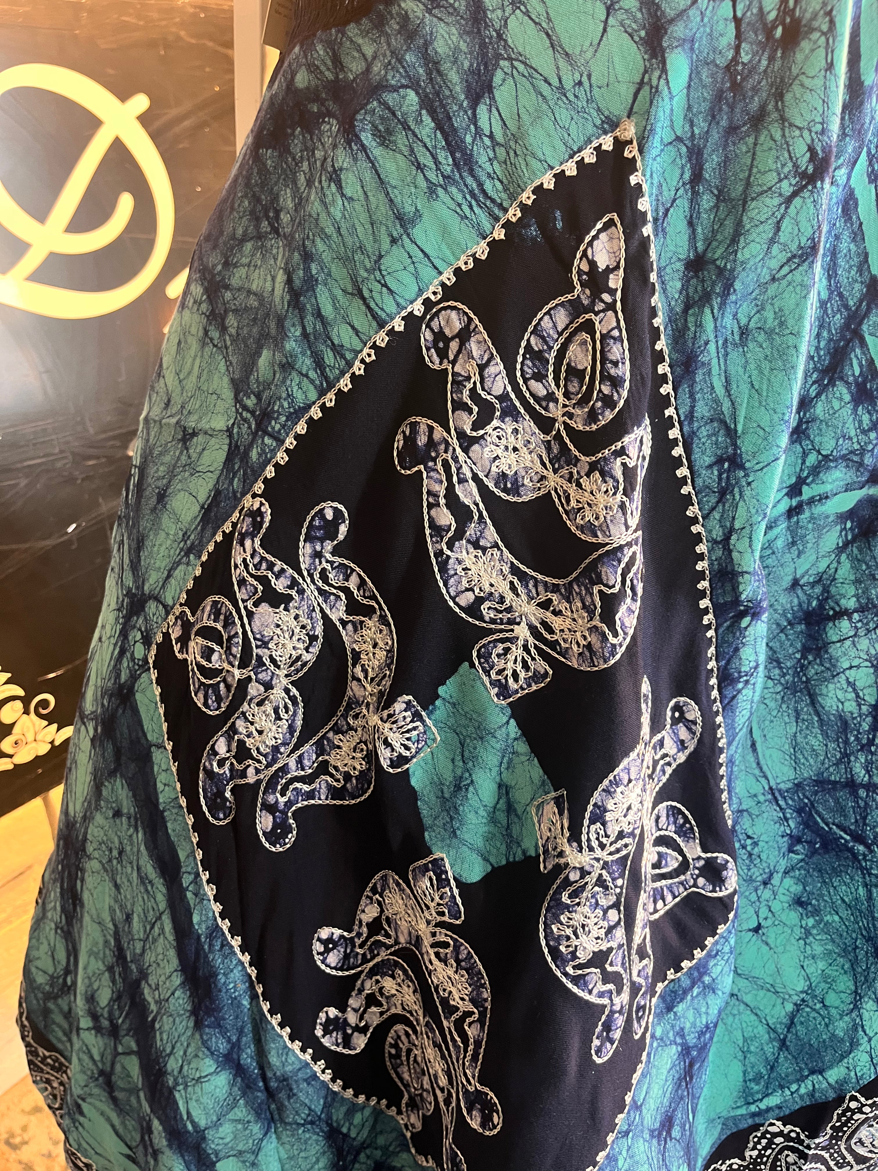 Aqua Marble Batik Vacation Dress C7