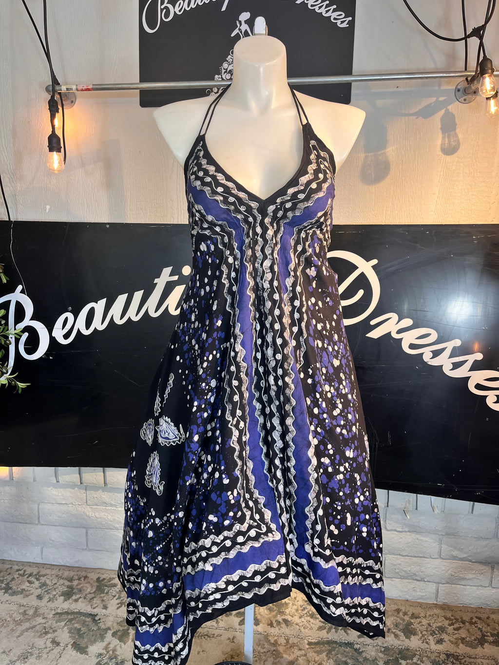 Blue Halter Festival Dress C2