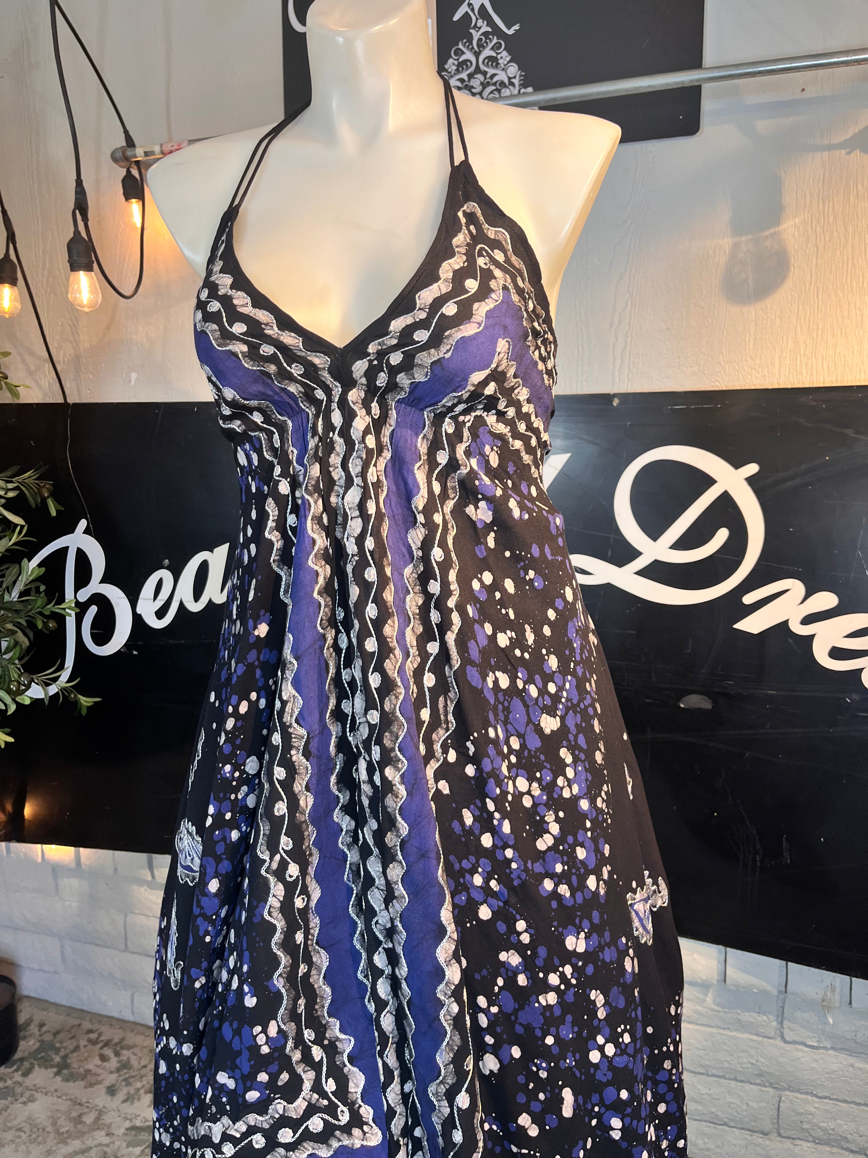 Blue Halter Festival Dress C2