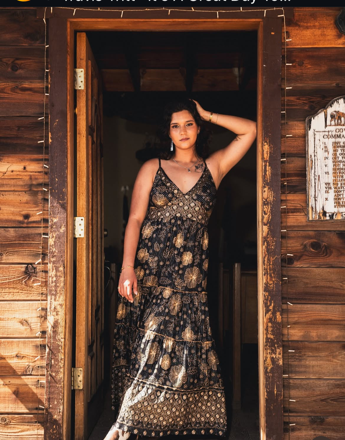 Glitter Leaf Tank Maxi