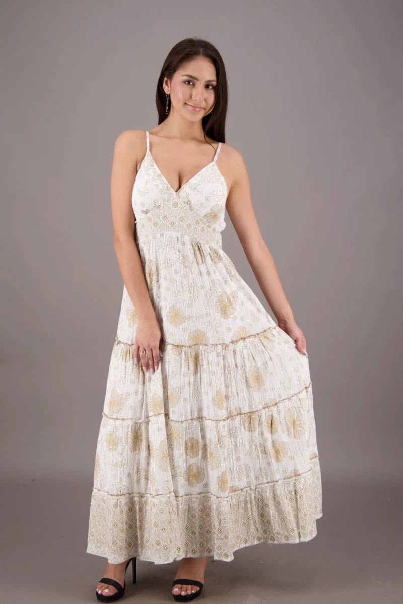 Glitter Leaf Tank Maxi