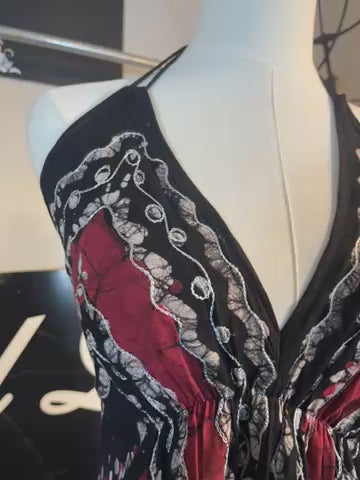 Burnt Red Festival Halter Dress C8