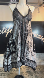 Black & White Marble Batik Vacation  Dress C1