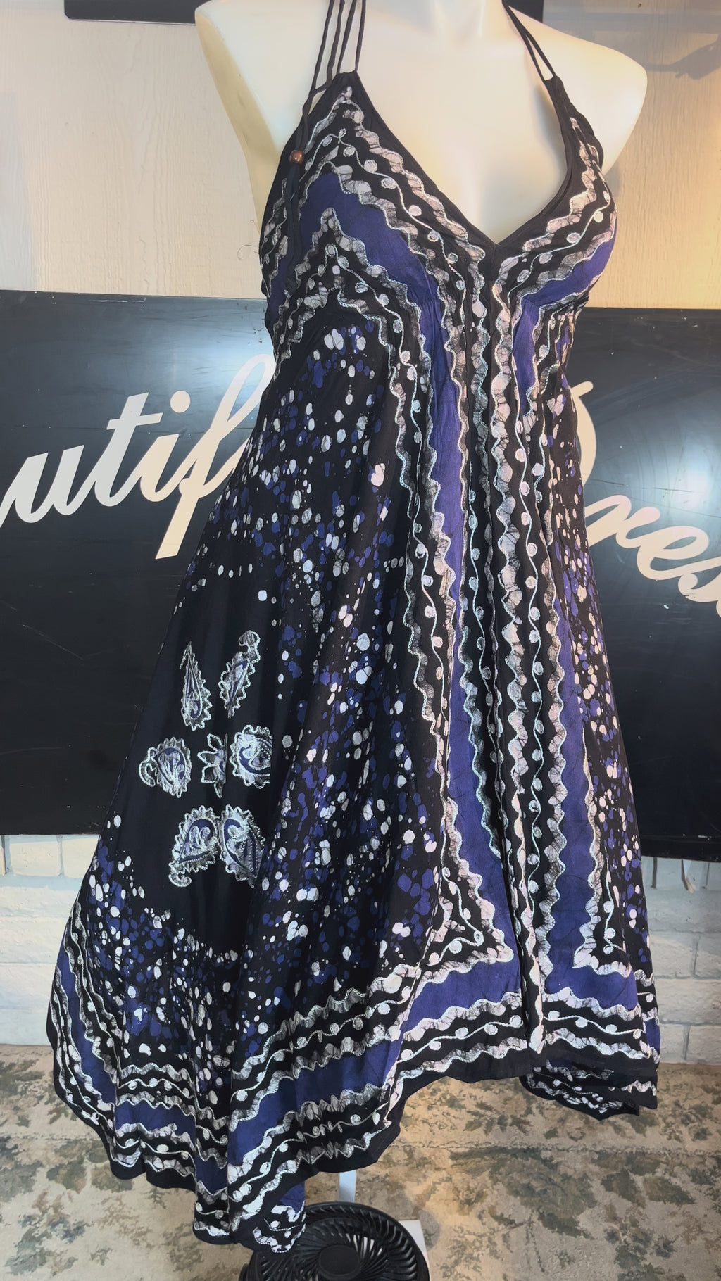 Blue Halter Festival Dress C2